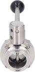 Thonlai 304 (45mm 1.8in Sanitary Butterfly Valve Clamp Valve Stainless Steel with Quick Clamping Collar