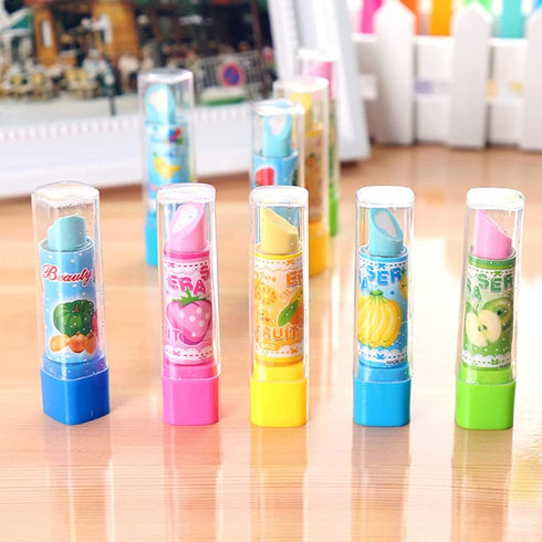 balacoo 8Pcs Pencil Erasers Lipstick Eraser, Novelty Rubber Eraser for Children Kids Students
