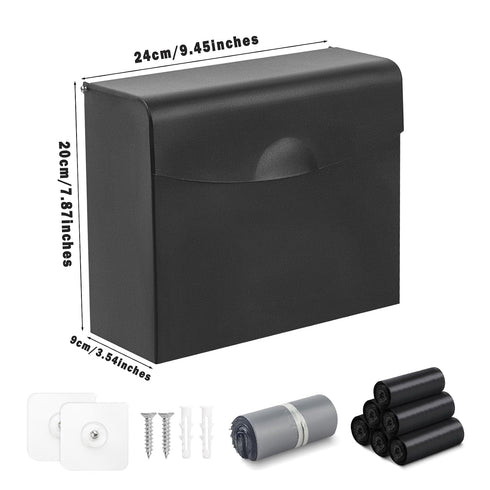 Bag,9.4x7.8x3.5 inches Sanitary Napkin Disposal Receptacle with Hygiene Disposal Bags and Trash Stainless Steel Wall