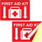 Performore First Aid Sticker, 10"x 7", 2 Pack Durable Self-Adhesive Vinyl for Schools, Office & Home