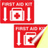 Performore First Aid Sticker, 10"x 7", 2 Pack Durable Self-Adhesive Vinyl for Schools, Office & Home