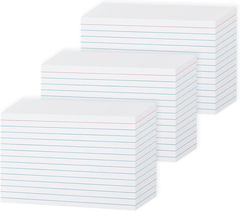 4x6 Heavy Weight Lined Note Cards 300 Pack- Goefun 240GSM/90LB White Index