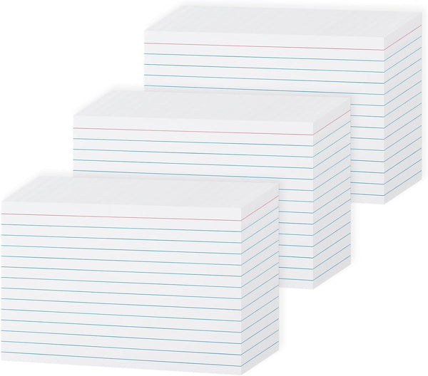 4x6 Heavy Weight Lined Note Cards 300 Pack- Goefun 240GSM/90LB White Index