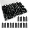 100 Pack Luer Lock Syringe Caps for Luer Slip Lock Tip, Leak-Free Dispensing, Black