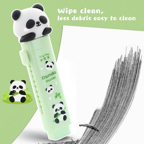 Cute 4 Pcs Retractable Rubber Eraser with 4 Refills, Astronaut Peach Girl Unicorn Panda for Kids School Supplies