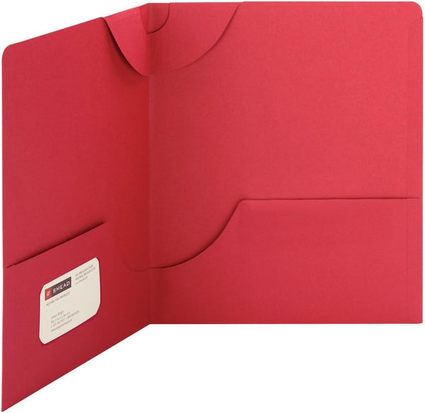 Smead Lockit Two-Pocket Heavyweight Folder, Letter Size, Red, 25 per Box