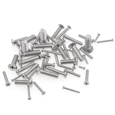M2 M2.5 M3 M4 M5 M6 Stainless Steel Phillips Flat Head Machine Screws Assortment Kit