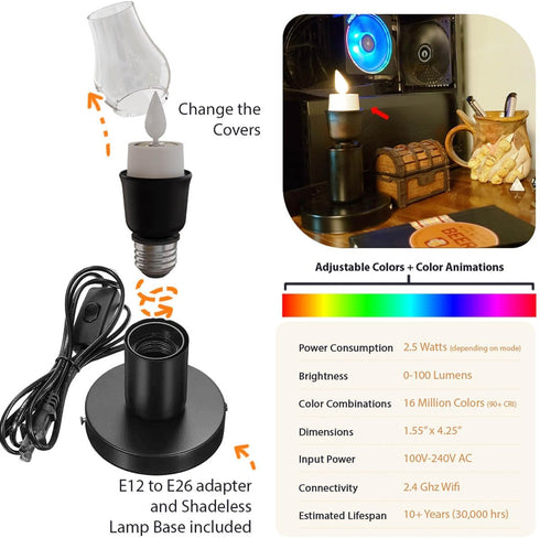 Velaflame Smart Flameless Candle (Black Lamp)