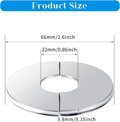 3 Pcs Stainless Steel Wall Split Flange Round Escutcheon Plate Floor and Ceiling Plate Cover Split Flange Plumbing Cover Plates Self Adhesive Split Pipe Flange(25 Tape)