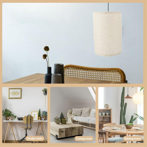 9.8x6.6'' Burlap Semicircle Lampshades, Beige Fabric Lampshade for Table Lamp, Wall Sconce Lamp Replacement