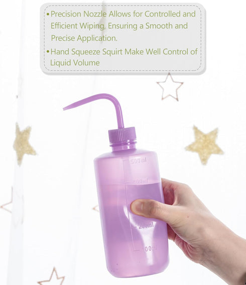 Melphoe Tattoo Wash Bottle - Economy Plastic Squeeze Watering Bottle for Medical Lab, Tattoo Supplies, Irrigation