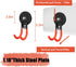 Large Heavy Duty Magnetic Hooks, 4 Pack Strong Magnet Hooks for Power Drill and Garage Tools
