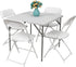 Volowoo Commercial 260lb. 4pcs) Folding Plastic Chair, Indoor Outdoor Portable Stackable Seat with Steel Frame Capacity