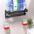 15 Inch DDS-DUDES Black Towel Racks for Bathroom Towel Shelf with Double Towel Bars Lavatory Wall Mount Holder
