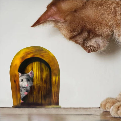 5pcs Interesting Scaredy Mice Mouse Hole 3D Wall Sticker Realistic Decor Decal,Classroom, Home, Bedroom, Bookcase, Mice and Men, Adorable Wall D cor Wall Stickers by SquarezhenBo
