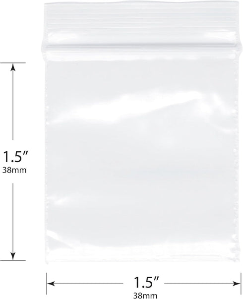 Plymor 1.5" x 1.5" (Case of 1,000), 2 Mil Zipper Reclosable Plastic Bags by Plymor