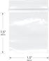 Plymor 1.5" x 1.5" (Case of 1,000), 2 Mil Zipper Reclosable Plastic Bags by Plymor