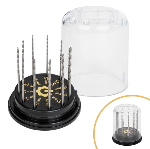 GYROS 11 PCS Mini Twist Drill Bit Set #50 to #60, Carbon Steel Micro Drill Bits for Jewelry