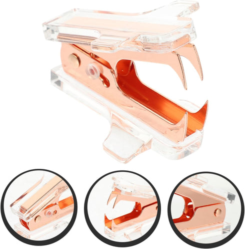 Ciieeo Heavy Duty Stapler - Multipurpose Tool with Office Staple Removers and Nail Puller, Rose Gold Handheld