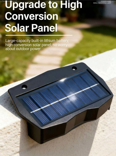 Generic Solar Wall Washer Light, RGB Color Changing LED, Solar Powered, Auto On/Off, Waterproof, for Patio, Garden
