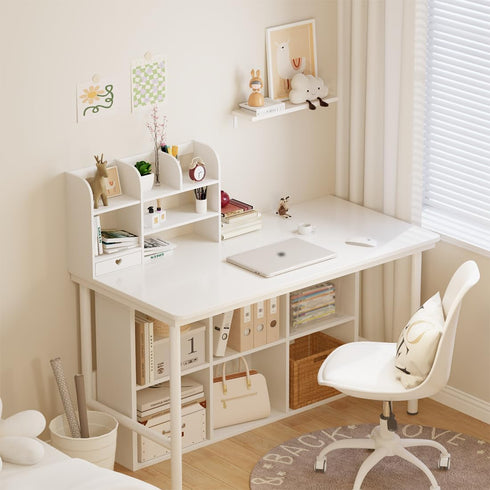 Cute Bookshelf for Desk - Kawaii Desk Organizer with Drawer, Office Desk Organizers and Accessories Storage, Home Decor