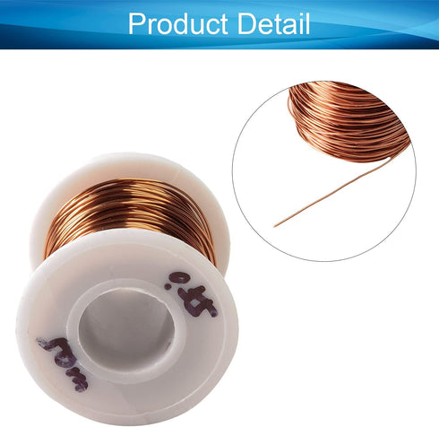 Fielect 0.55mm Dia Enameled Copper Magnet Wire (24 AWG) 164Ft Length for Transformers