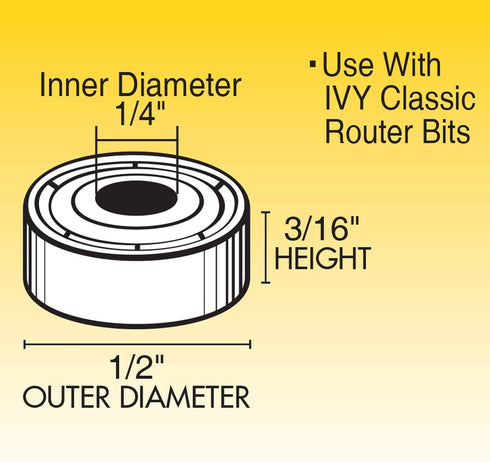IVY Classic 10965 Chrome Steel Ball Bearings, 1/2" x 1/4" x 3/16" Thickness, 1/Hang Box