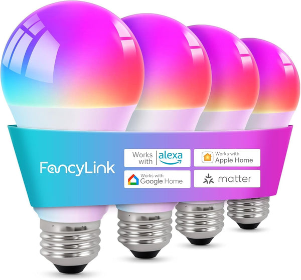 Matter Smart Light Bulbs, Color Changing Light Bulb, hub Required, A19 60W,2.4Ghz