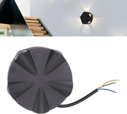 5W 5LED YWBL-WHkfq16rmbit YWBL-WH LED Wall Sconce, Modern Round Aluminum Outdoor Black Wall Light Warm Light