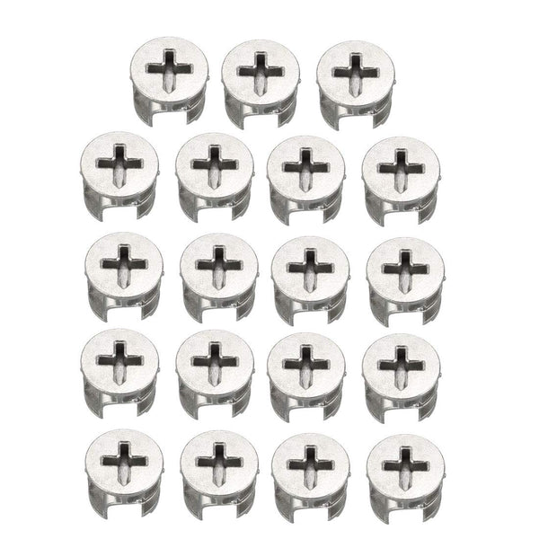 uxcell 15 Pcs Furniture Cam Lock Nut Connectors, 15x12mm for Cabinet Drawer Wardrobe Panel Connecting