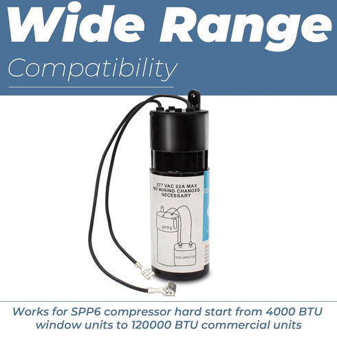 Antoble Hard Start Kit SPP6 Relay Start Capacitor Relay, 1/2HP-10HP, 500% Torque Increase, Pow-R-Pak 120-288V AC