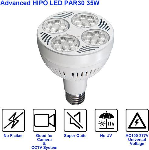 LED PAR30 Spotlight, 35W, 2900 Lumen, 10000K Cool White for Jewelry and Commercial Lighting