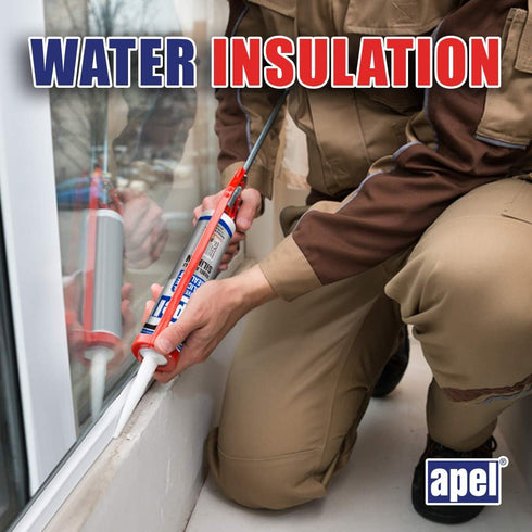 apel All Purpose Clear Silicone Sealant, Waterproof 100% Silicone Caulk, Weatherproof & Flexible Adhesive Sealant, 1 x