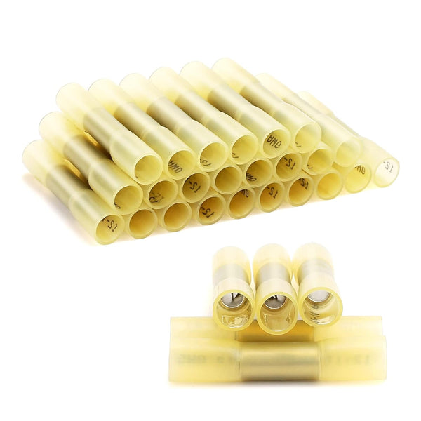 150 Pcs Waterproof Insulated Heat Shrink Butt Connectors, AWG12-10 for Automotive Marine