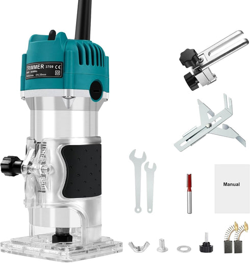 Rankomu Electric Wood Trimmer Router Tool, Lightweight Handheld Router for DIY Projects |