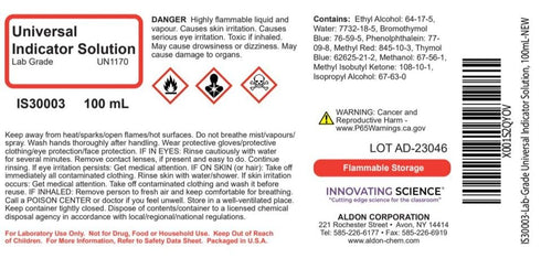 Innovating Science Lab-Grade Universal Indicator Solution, 100mL - The Curated Chemical Collection