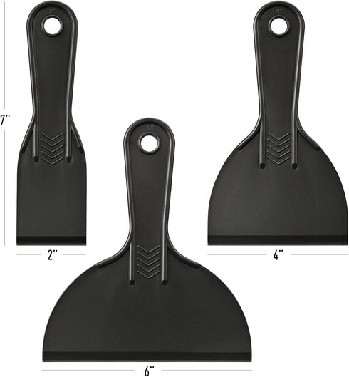 Fledomx Set 3 Pack 2" 4" 6" Spackle 3 Plastic Putty Knife Flexible Scrapers Knives & Paint Scraper Tools for Drywall