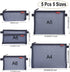 pendancy Mesh Zipper Pouch 5pcs Lightweight Nylon File Folders Document Organizer for Travel and Office