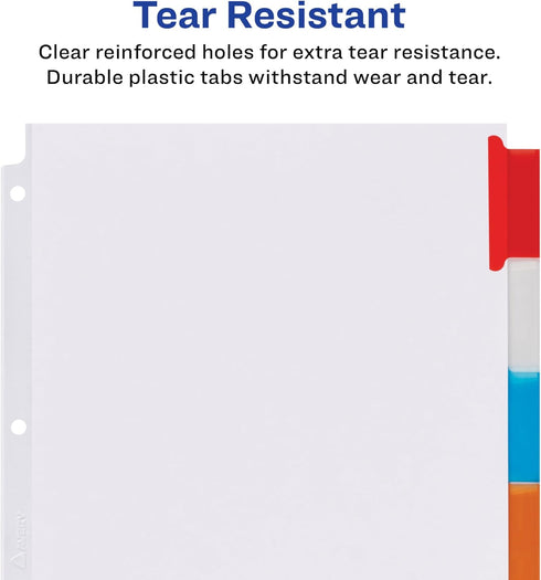 Avery Insertable Dividers with Pockets, 1 Set, 5 Multicolor Tabs (11270)