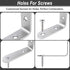 20 Sets, 90 50mm 50mm, 2 Inch LuckIn Pcs L Bracket Stainless Steel Corner Brace Degree Right Angle Shelf Brackets