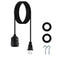 10 Feet Waterproof Wire Electric Light Socket, 1 Pack Outdoor Black Plug