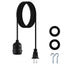 10 Feet Waterproof Wire Electric Light Socket, 1 Pack Outdoor Black Plug