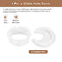 uxcell Cable Hole Cover, 4Pcs ABS Desk Grommet Hole Cover for Office Computer Wire Organizer, White