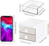 LETURE Small Desk Organizer With Drawer, Office Desktop Storage Box, Business Card/Pen/Pencil/Mobile Phone/Stationery Holder Storage Box, Makeup Organizer for Office School Home (White) by LETURE
