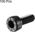 uxcell M3x12mm Screw Cap Point Hex Socket Screws Bolts, 100Pcs