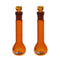 10ML Volumetric Measuring Flask Set NS10/13 Glass Stopper, Amber, Graduated, ASTM Class A Borosilicate Glass for
