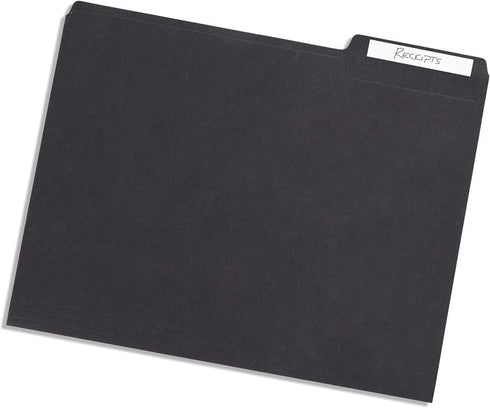 Blue Summit Supplies 100 Grayscale File Folders, Letter Size, 1/3 Cut Tab, Modern Gray, Black, White
