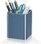 Square Metal Pen Holder, Desktop Pencil Cup for Stationery Organization, Office Desktop Accessories (Blue)