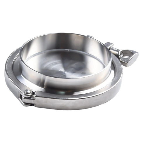 Jurtmy 4 Inch Set SS304 Sanitary Tri-Clamp End Cap with Weld Ferrule and PTFE Gasket, Stainless Steel Fitting for Beer