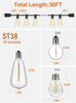 30ft 16 Dimmable ST38 Bulbs, 2700k Commercial GPATIO Waterproof Patio Lights with Hanging Lights Globe Shatterproof